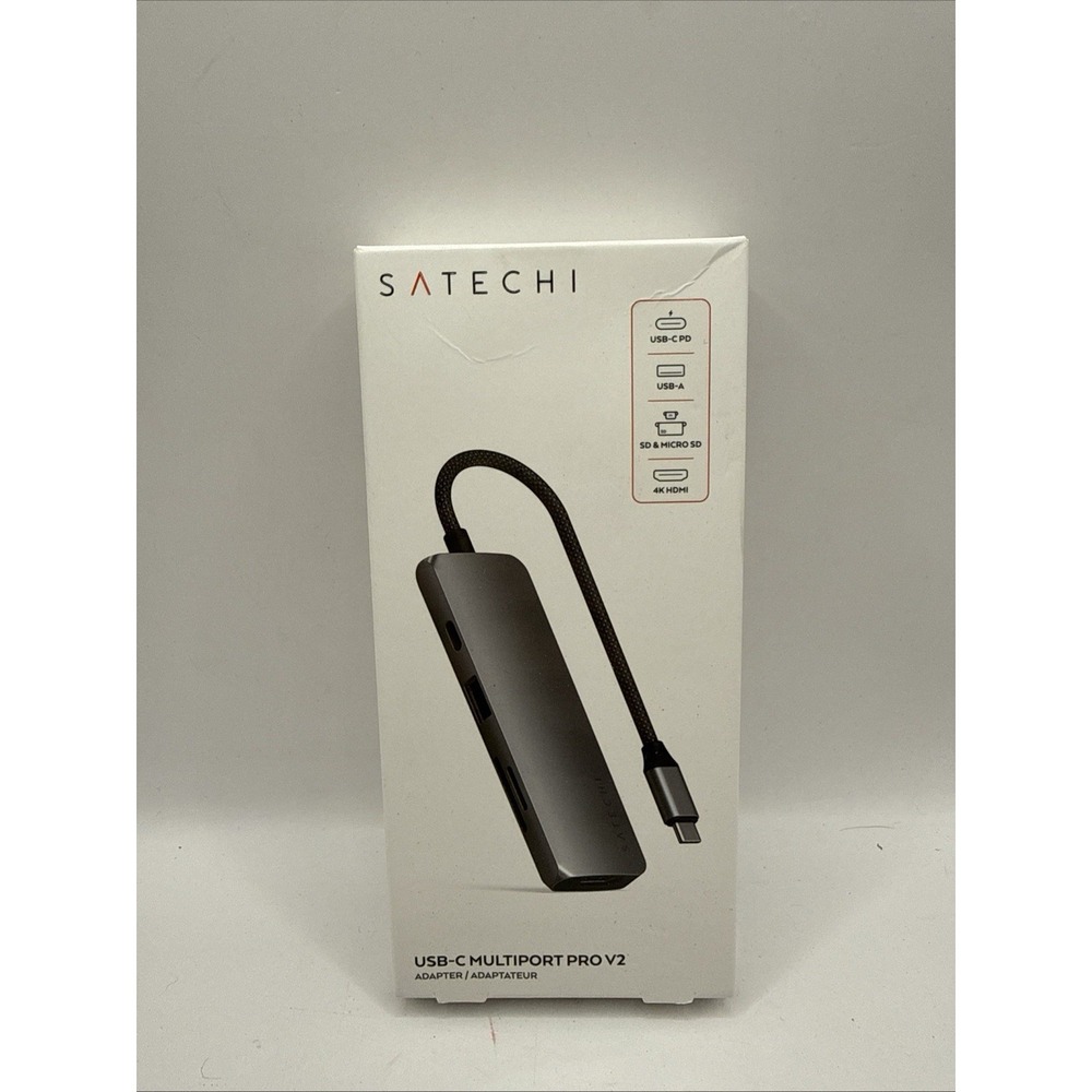 Satechi USB-C Multimedia Adapter 4K HDMI 3x USB 3.0 SD Card Reader Gray - OB